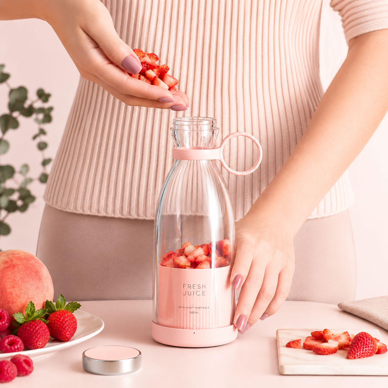 Batidora  Portátil Juice ROSADA 🍉🍇